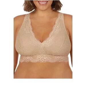 Secret Treasures Full Figure Lace Bralette Size 1X Color Fawn Beige NWT NEW